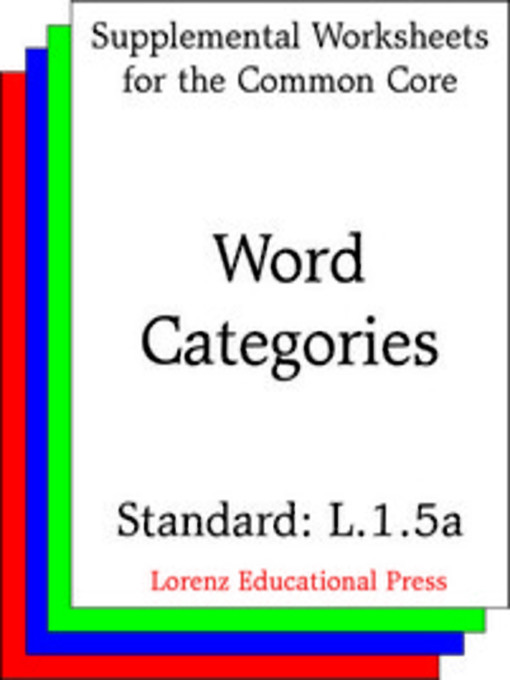 Cover image for CCSS L.1.5a Word Categories